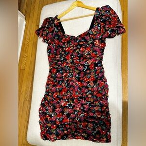 Floral express ruched dress